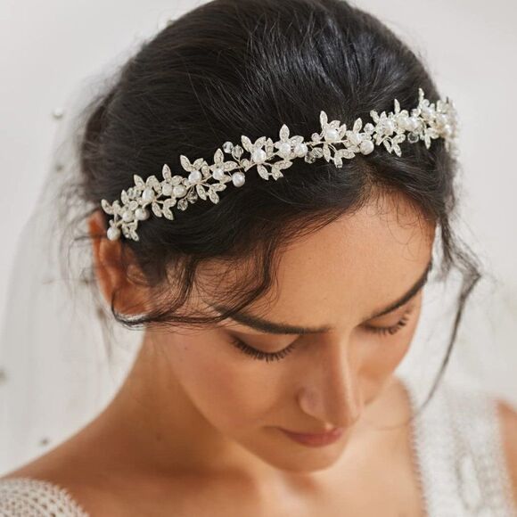 Pearl Wedding Headband Crystal Bridal Headpieces for Wedding Hair Accessories main image 7